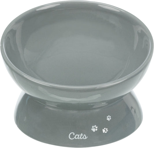 Trixie XXL Elevated Ceramic Cat Food Bowl Grey 350ml 17cm