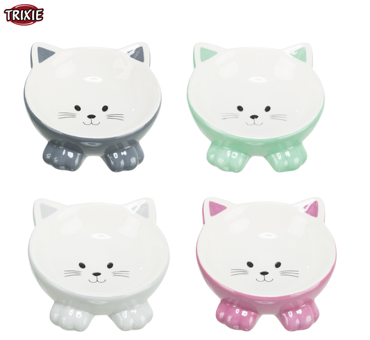 Trixie Elevated Ceramic Cat Bowl 150ml 14cm Assorted Colours