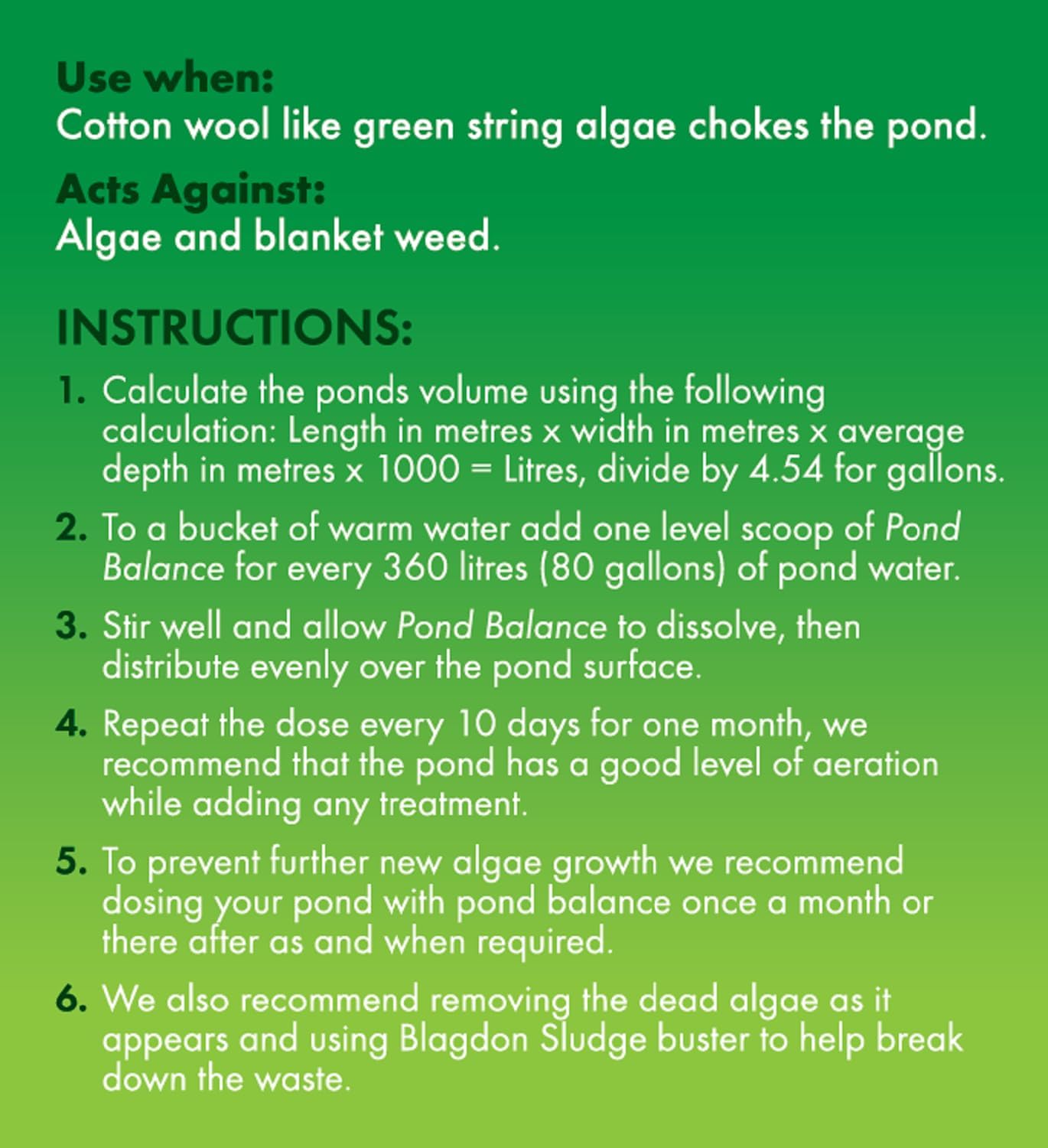 Blagdon Pond Balance 1000 Gallons
