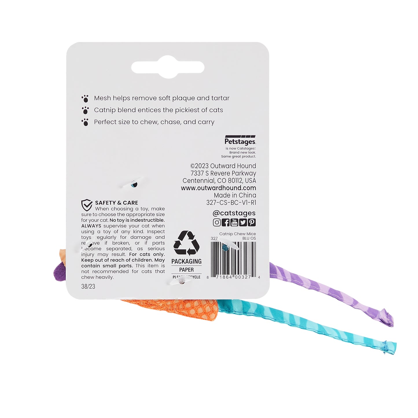 Catstages Catnip Chew Mice 2pck