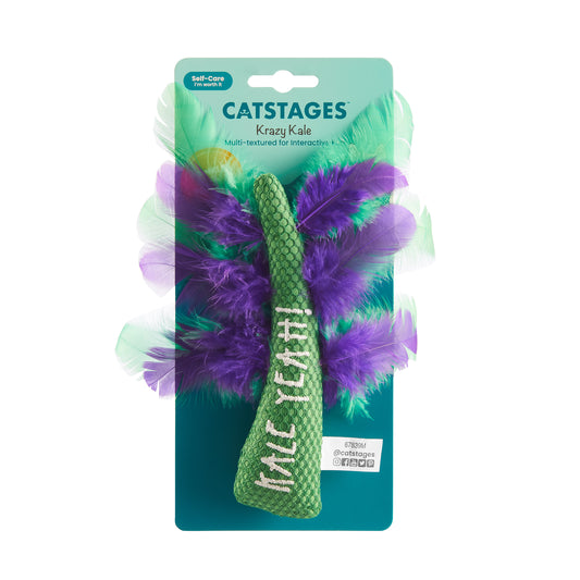 Catstages Krazy Kale Multi Textured Cat Crinkle Feather Toy