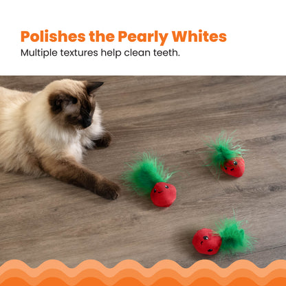 Catstages Catnip Strawbabies Fun Feathers Cat Toy 3pcs