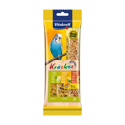 Vitakraft Trio Mix Mixed Variety Budgie Kracker Sticks 3pck 6 Flavours, Case Of 7
