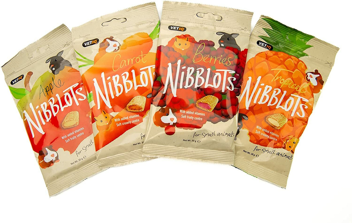 Vetiq Nibblots Variety Pack Small Animal Treats 4 x 30g