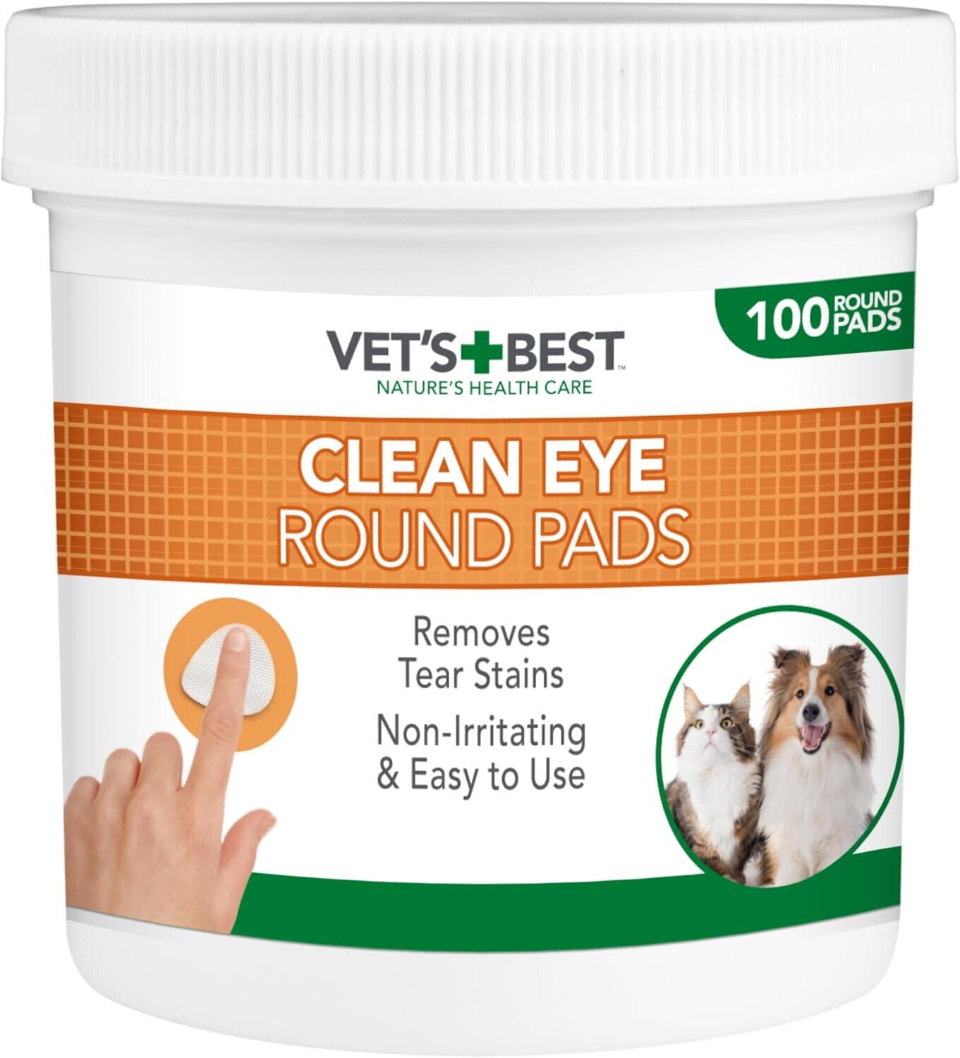 Vets Best Clean Eye Round Pads 100 Tub