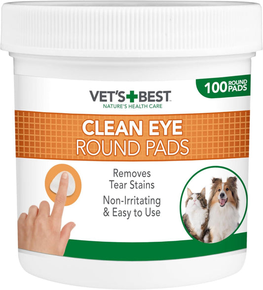 Vets Best Clean Eye Round Pads 100 Tub