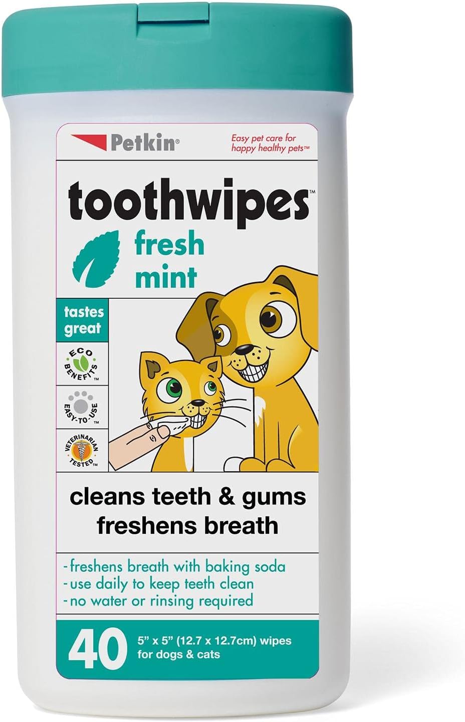 Petkin Dog Tooth Wipes Pack Of 40