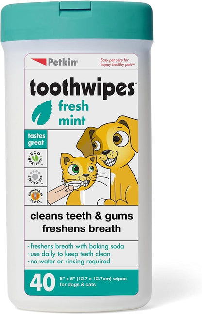Petkin Dog Tooth Wipes Pack Of 40
