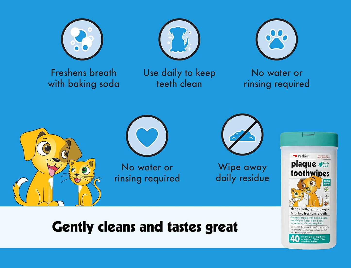 Petkin Dog Tooth Wipes Pack Of 40
