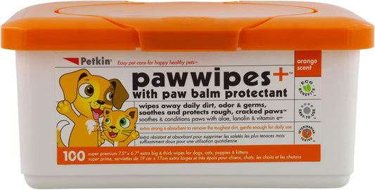 Petkin Paw Wipes 100 Tub