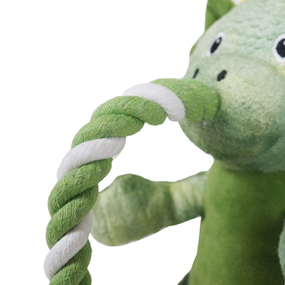 Rosewood Super Tough Plush Green Rope Dragon