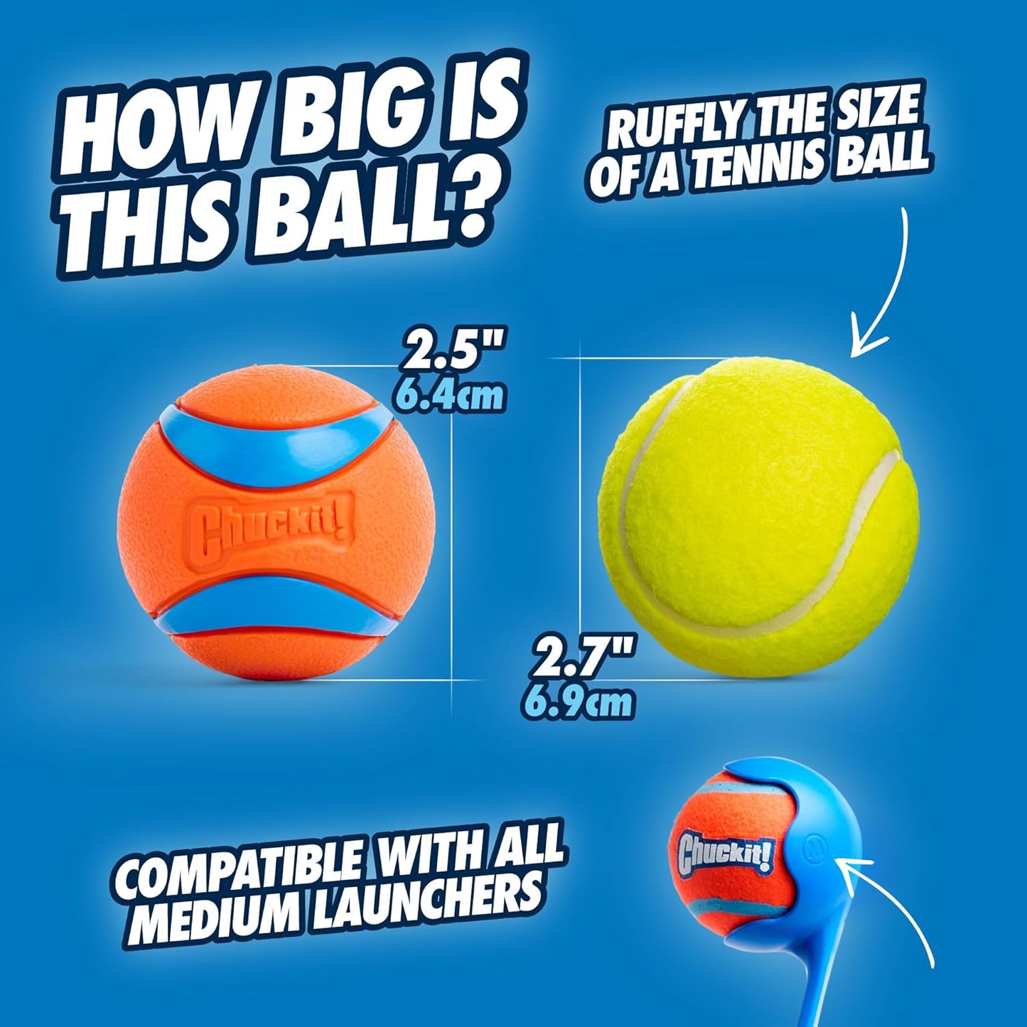 Chuckit! Ultra Ball 2 Pack Medium 6.5cm