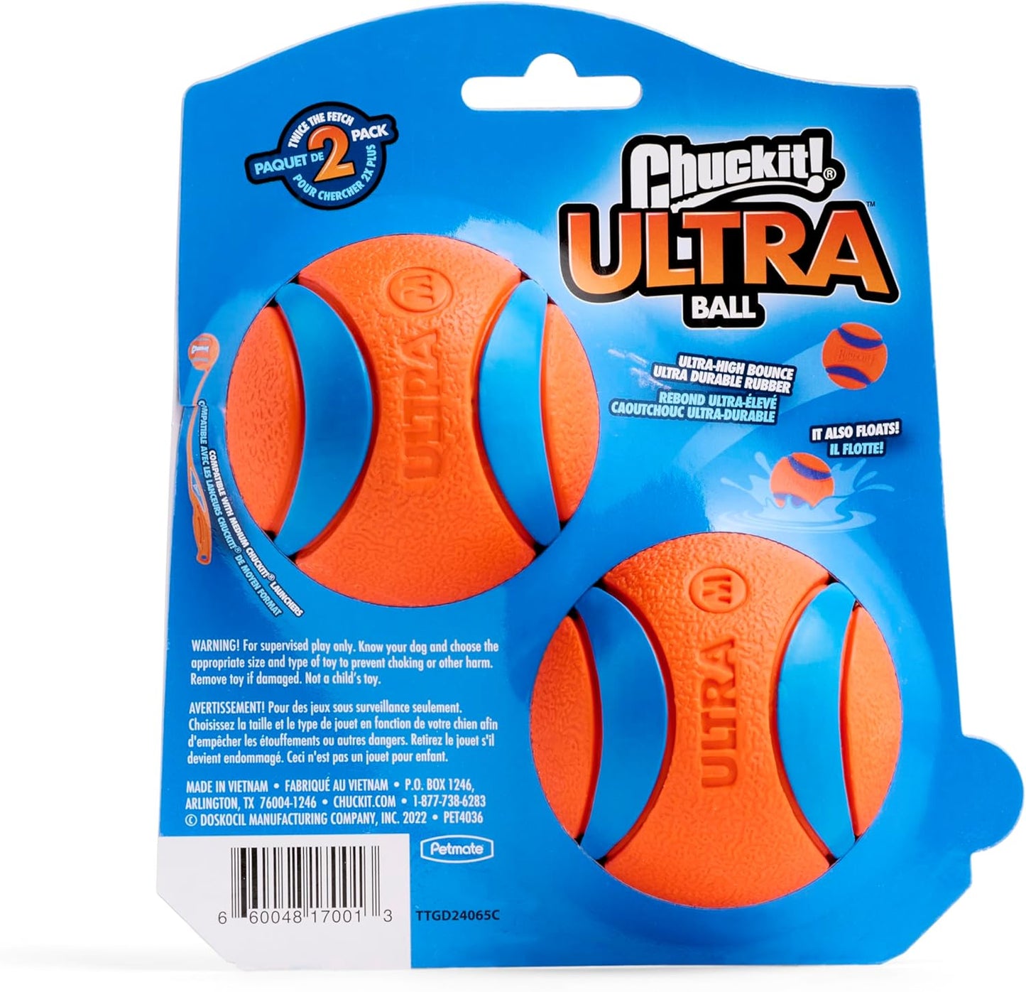 Chuckit! Ultra Ball 2 Pack Medium 6.5cm