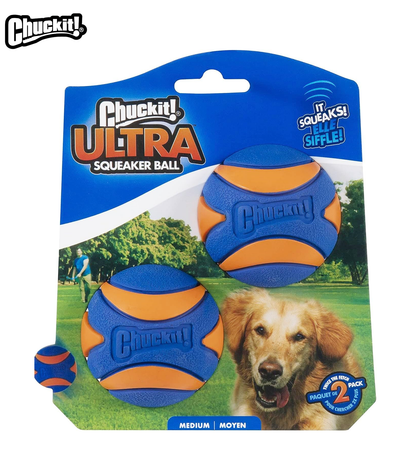 Chuckit! Ultra Squeaker Ball Medium 6.5cm 2 Pack