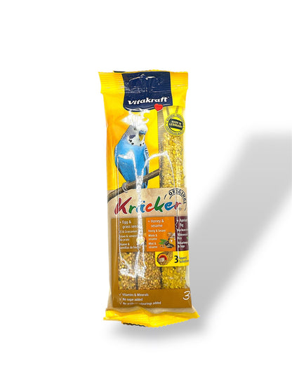 Vitakraft Trio Mix Budgie Kracker Sticks Egg Apricot & Honey Triple Pack