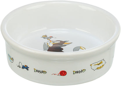Trixie Comic Cat With Mouse Ceramic Bowl 200ml 12 cm