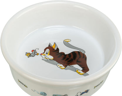 Trixie Comic Cat With Mouse Ceramic Bowl 200ml 12 cm