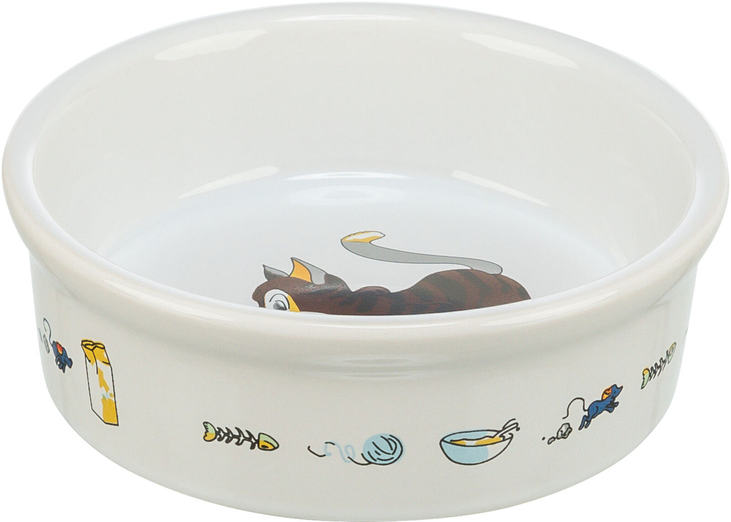 Trixie Comic Cat With Mouse Ceramic Bowl 200ml 12 cm