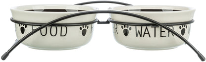 Trixie Eat On Feet Ceramic Cat Bowl Set White Bowls