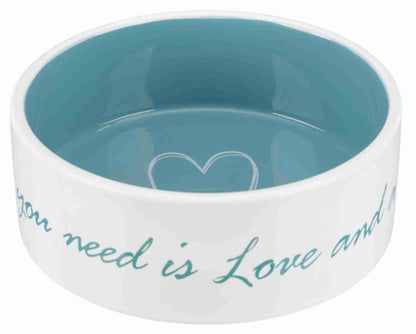 Trixie Ceramic Cream & Blue Dog Bowl 20cm