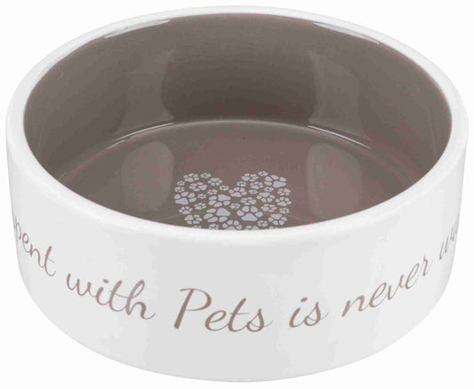 Trixie Ceramic Cream & Grey Dog Bowl 16cm