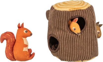 Trixie Tree Stump With Squirrels Interactive Plush Dog Toy