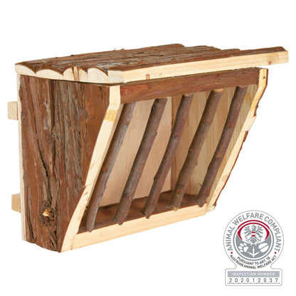 Trixie Natural Wooden Hanging Hay Manger With Lid 20 x 15 x 17cm
