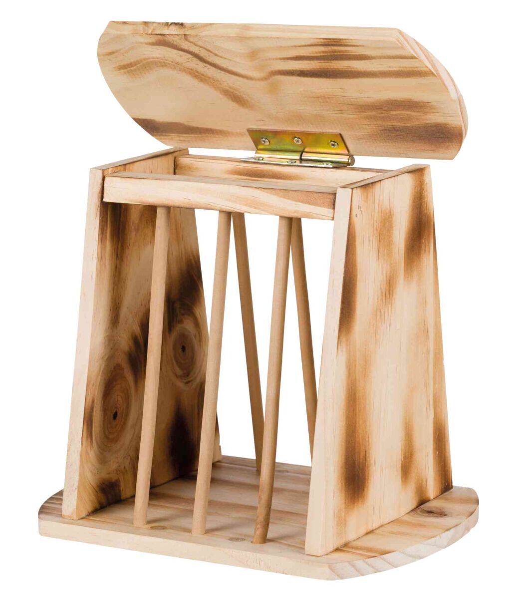 Trixie Flamed Wooden Hay Manger With Lid