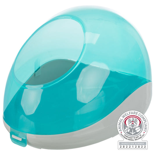 Trixie Degu & Chinchilla Plastic Sand Bath Grey & Turquoise 27 x 18 x 16cm