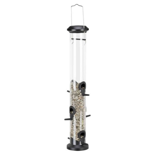 Trixie Black Plastic Wild Bird Seed Feeder 1000Ml 6 Port 48cm