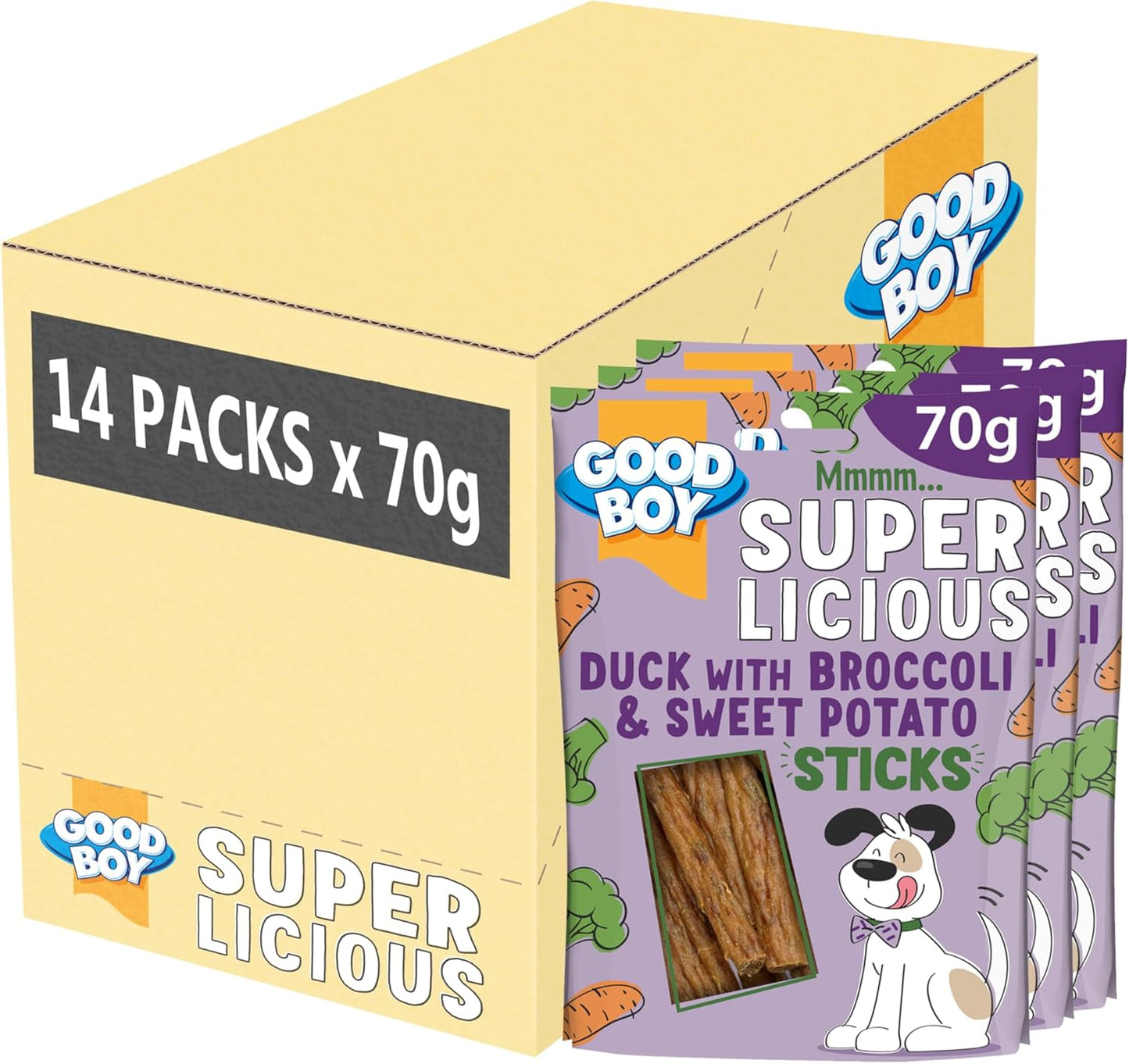Good Boy Duck With Broccoli & Sweet Potato Sticks 70g