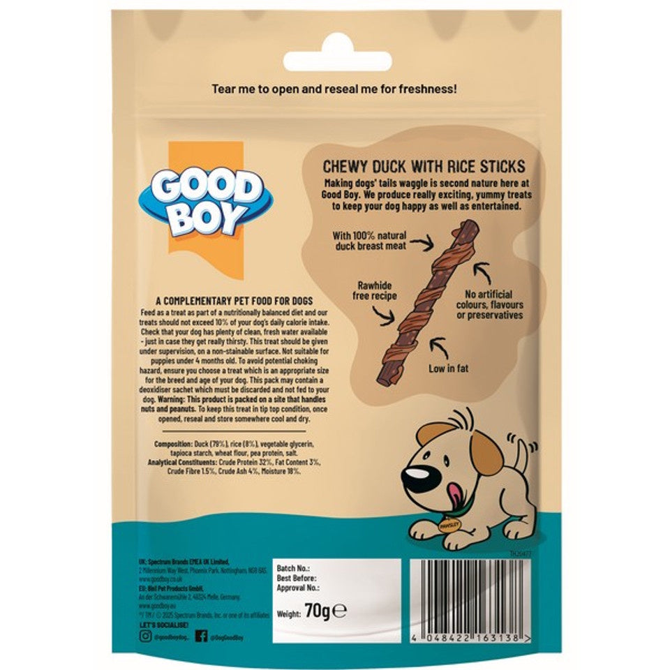 Good Boy Duck & Rice Sticks 70g