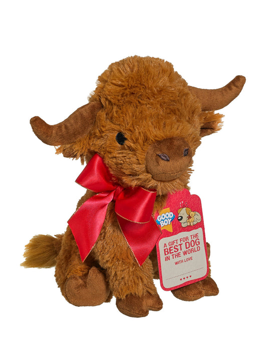 Good Boy Gift Highland Cow Soft Dog Toy 10"