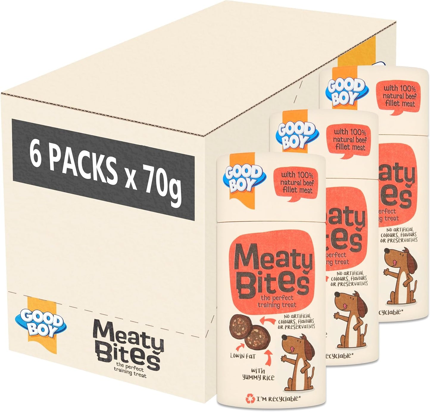 Good Boy Meaty Bites Beef & Rice 70g