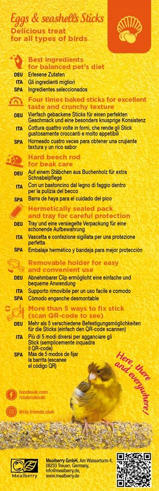 RIO Egg, Honey & Seashells Treat Sticks 2 x 40g