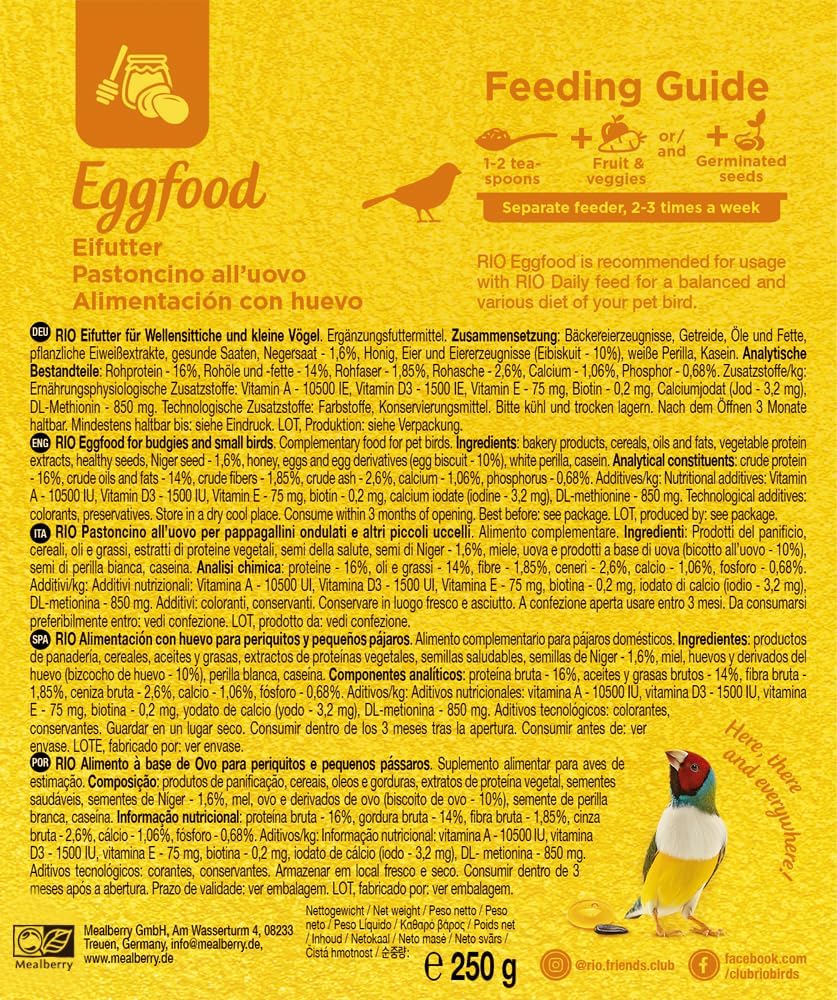 RIO Budgie & Small Birds Eggfood 250g