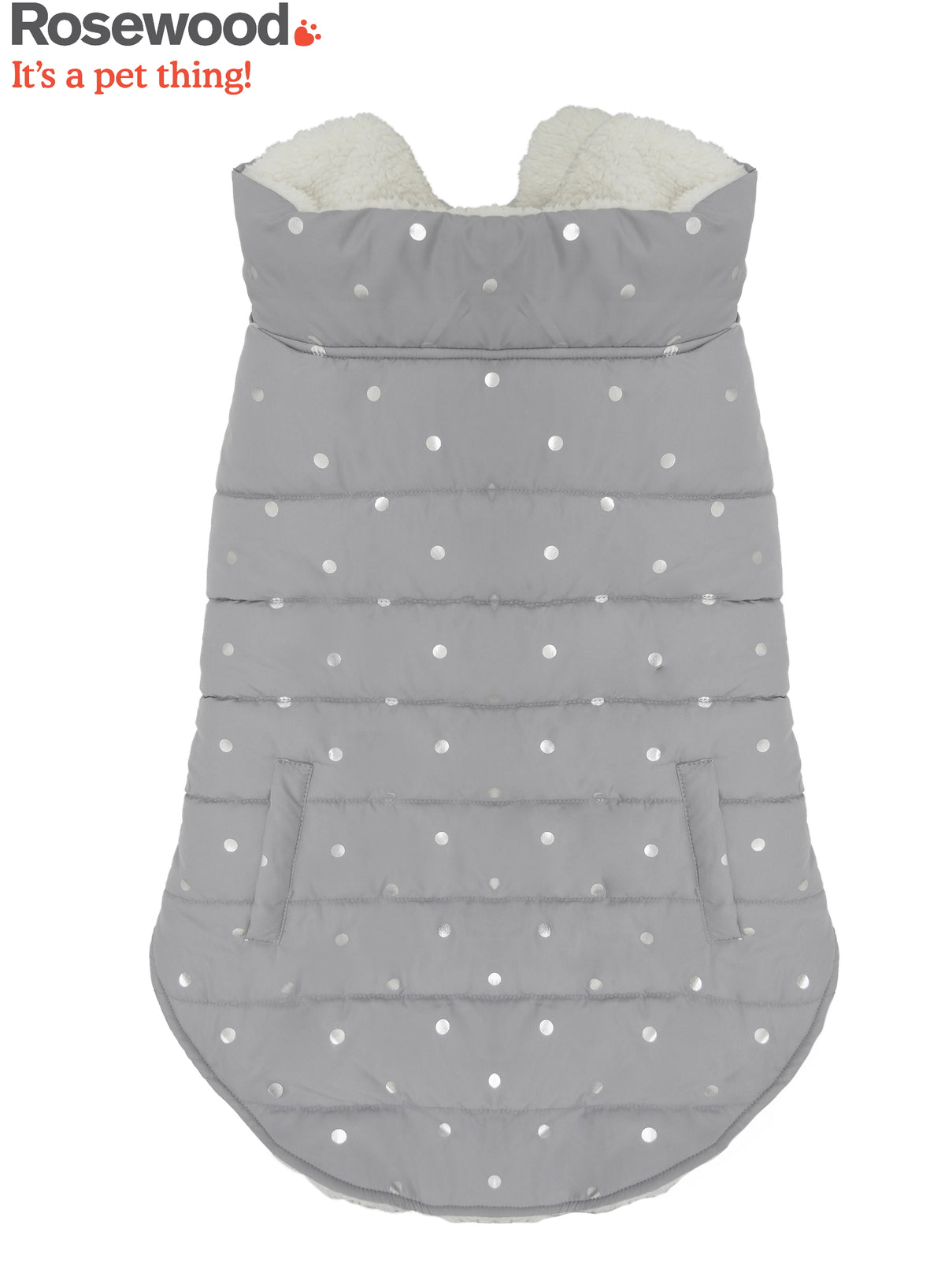 Rosewood Wolf & Tiger Grey Metalic Spot Dog Gilet Large