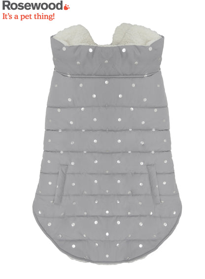 Rosewood Wolf & Tiger Grey Metalic Spot Dog Gilet Large