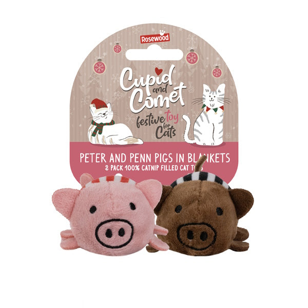 Cupid & Comet Peter & Penn Pigs In Blankets Catnip Toys