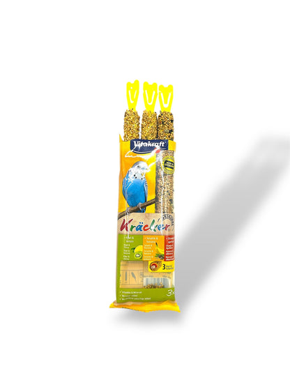 Vitakraft Trio Mix Budgie Kracker Sticks Kiwi Banana & Orange Triple Pack
