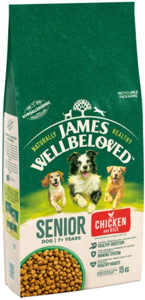 James Wellbeloved Senior Chicken & Rice Dog Food 15kg