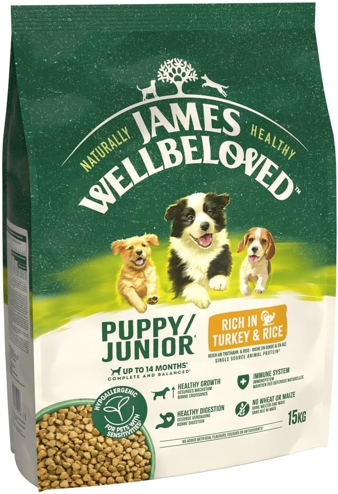 James Wellbeloved Puppy/Junior Turkey & Rice Dog Food 15kg