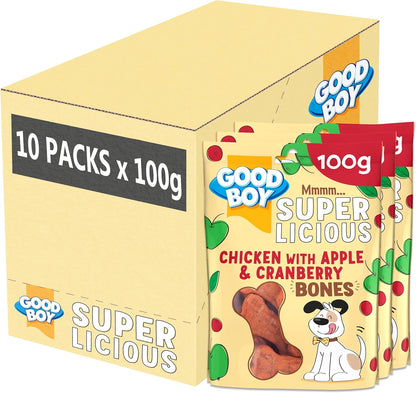Good Boy Super Licious Chicken & Apple Cranberry Bones 100g