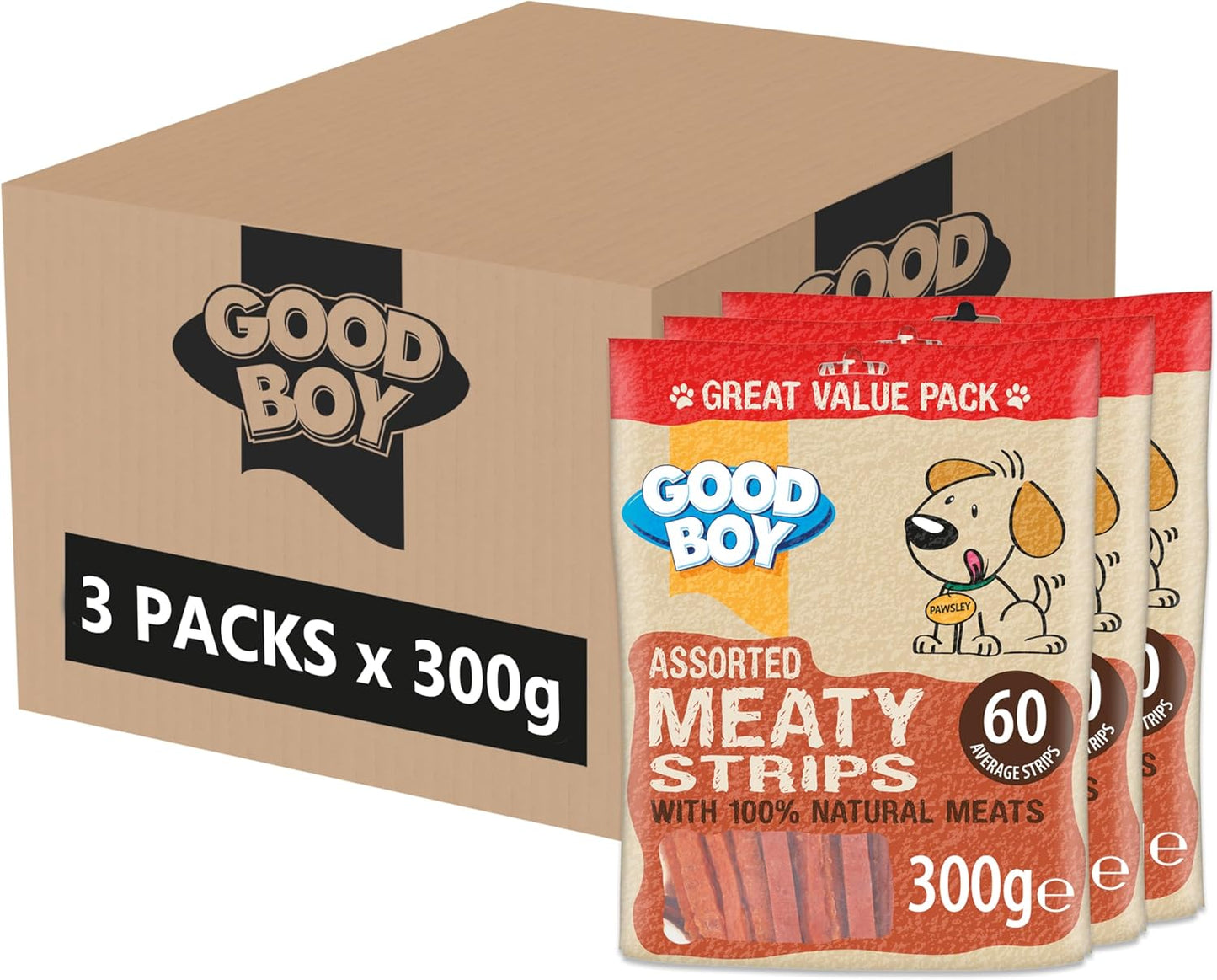 Good Boy Assorted Meaty Strips Value Bag 300g