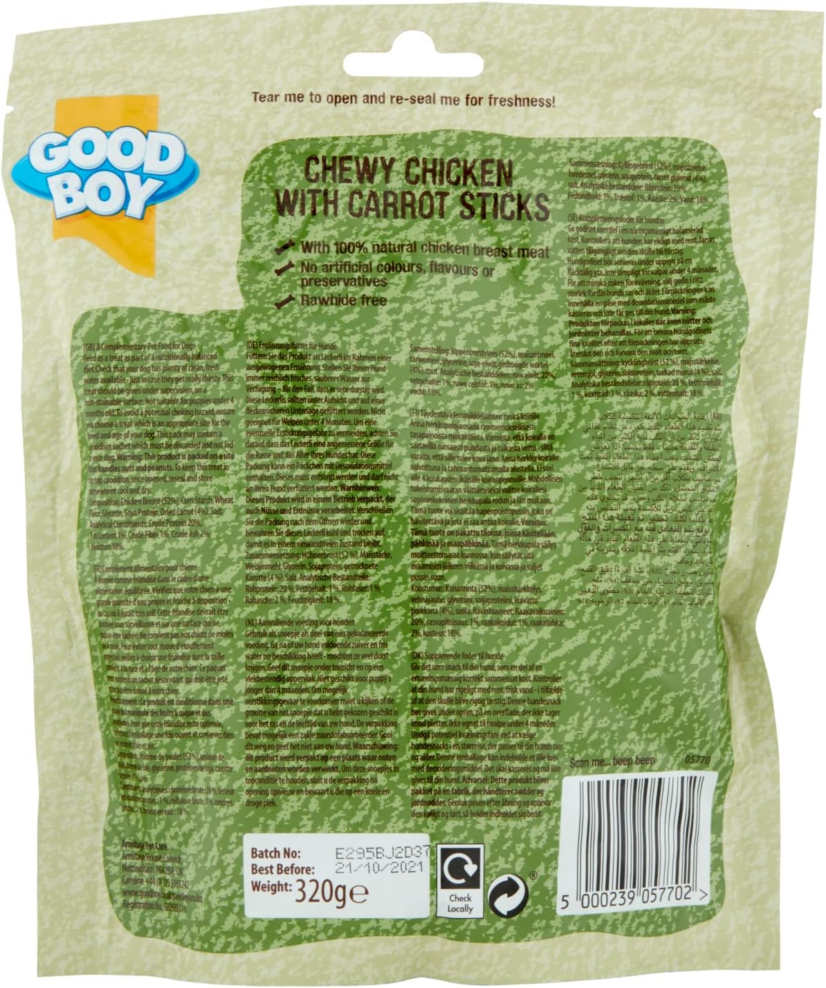Good Boy Chewy Chicken With Carrot Sticks Value Pack 320g