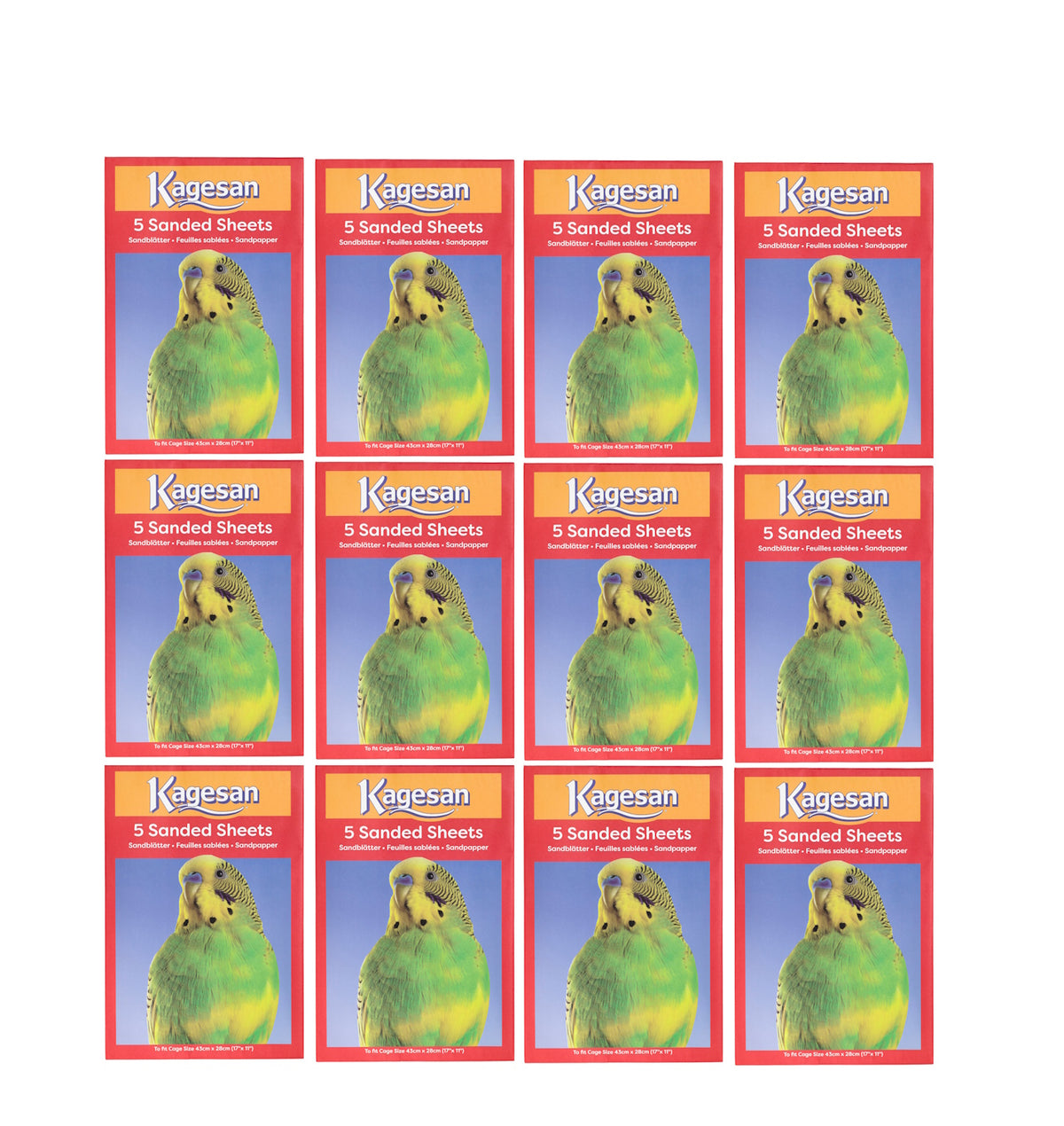 Armitages Kagesan 17"x11" (43 x 28cm) Red Pack Of 5 Bird Cage Sanded Sheets