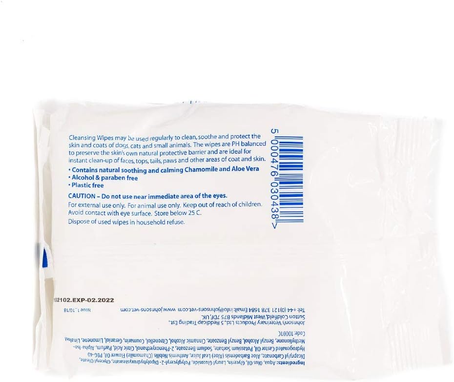 Johnson's Veterinary Clean 'N' Safe Cleansing Wipes 30pcs