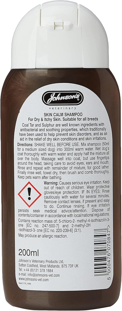 Johnsons Skin Calm Dog Shampoo 200ml – For Dry & Itchy Skin Relief