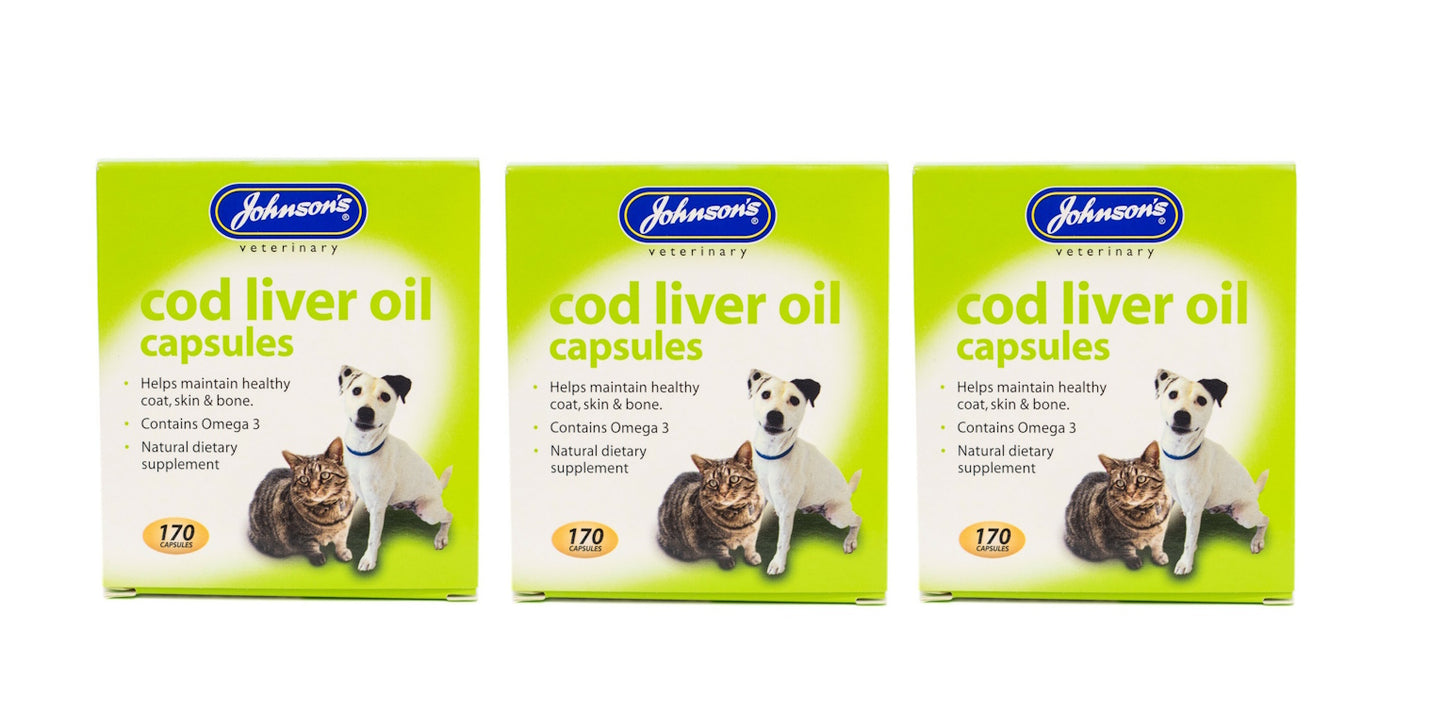 Johnson's Veterinary Cod Liver Oil Capsules 170 Capsules