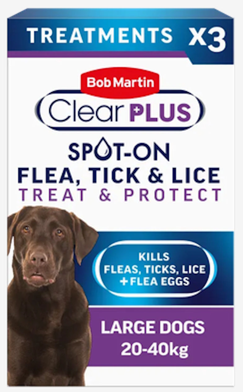 Bob Martin Clear Plus Spot On Large Dogs 20-40kg 3 Pipettes